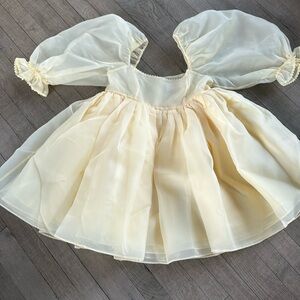 Selkie Yellow Mini Dress with Playful Puff Sleeves